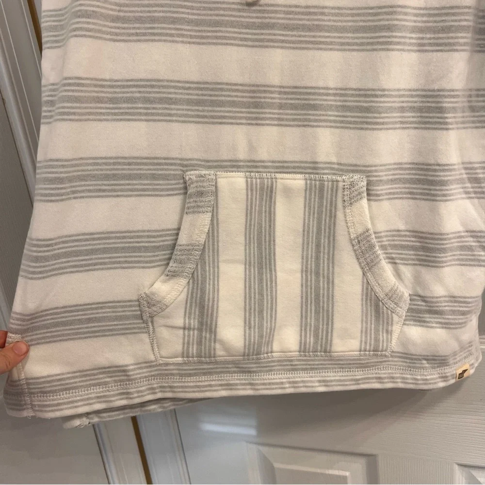 Blue 84‎ Gray and White Striped Women's Hoodie